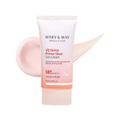 Mary&May Vegan Primer Glow Sun Cream SPF50+ PA++++ 50ml | Radiant, Hydrating Sunscreen & Makeup Primer